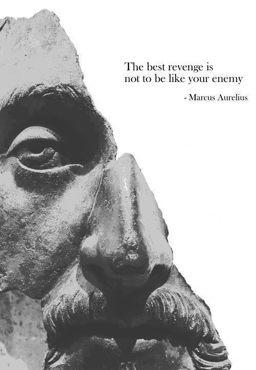 "The best revenge is not being like your enemy." Marcus